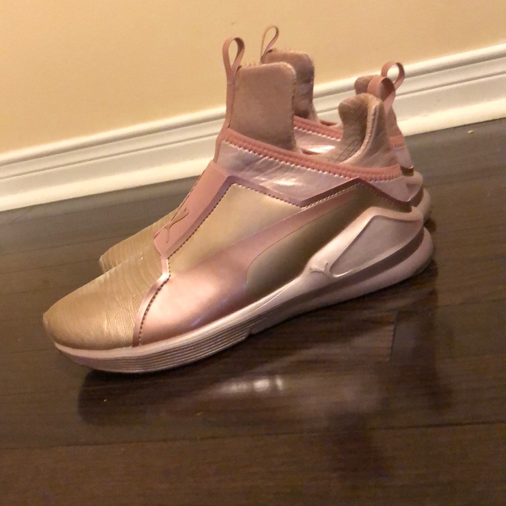 Puma rose gold trainers